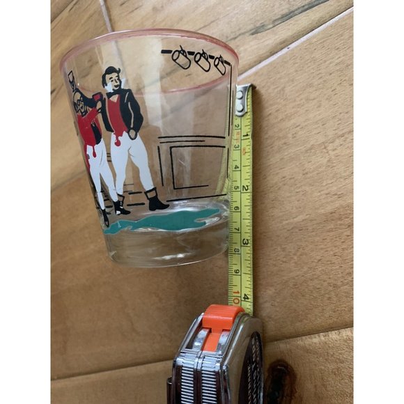 Vintage Libbey Bar Scene Old Fashioned Glasses (3) MCM - Picture 3 of 3